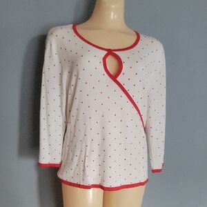 Vertigo Paris White and Red Polka Dot Pajama Top